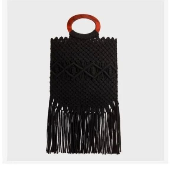 Danielle Nicole Black Macrame Fringe Bag - Picture 10 of 10